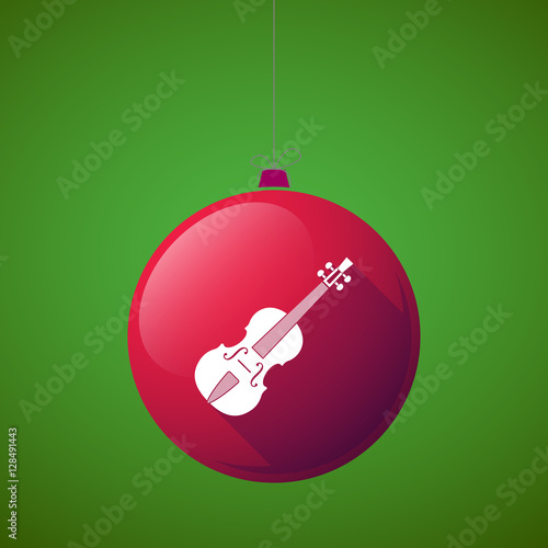 Long shadow christmas ball with  a violin