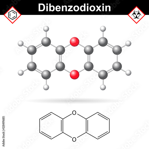 1,4- Dibenzodioxine polycyclic heterocyclic organic chemical sub