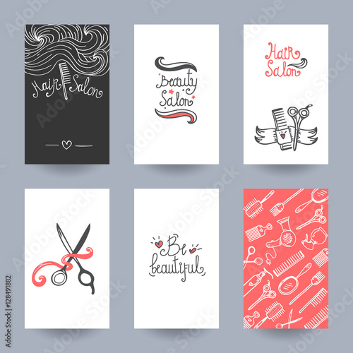 hairdressing salon flyer vector