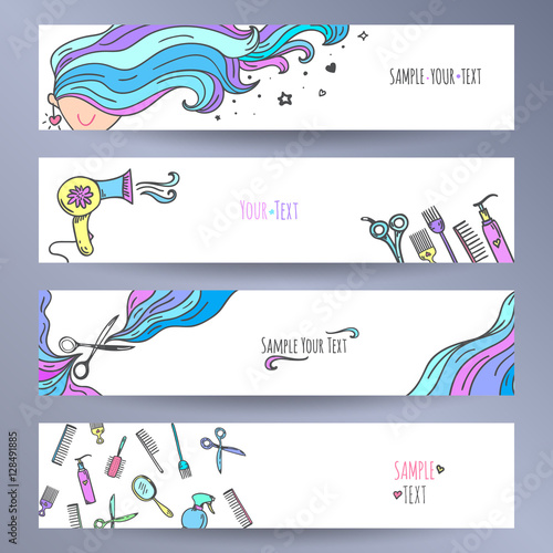 hairdressing salon flyer vector