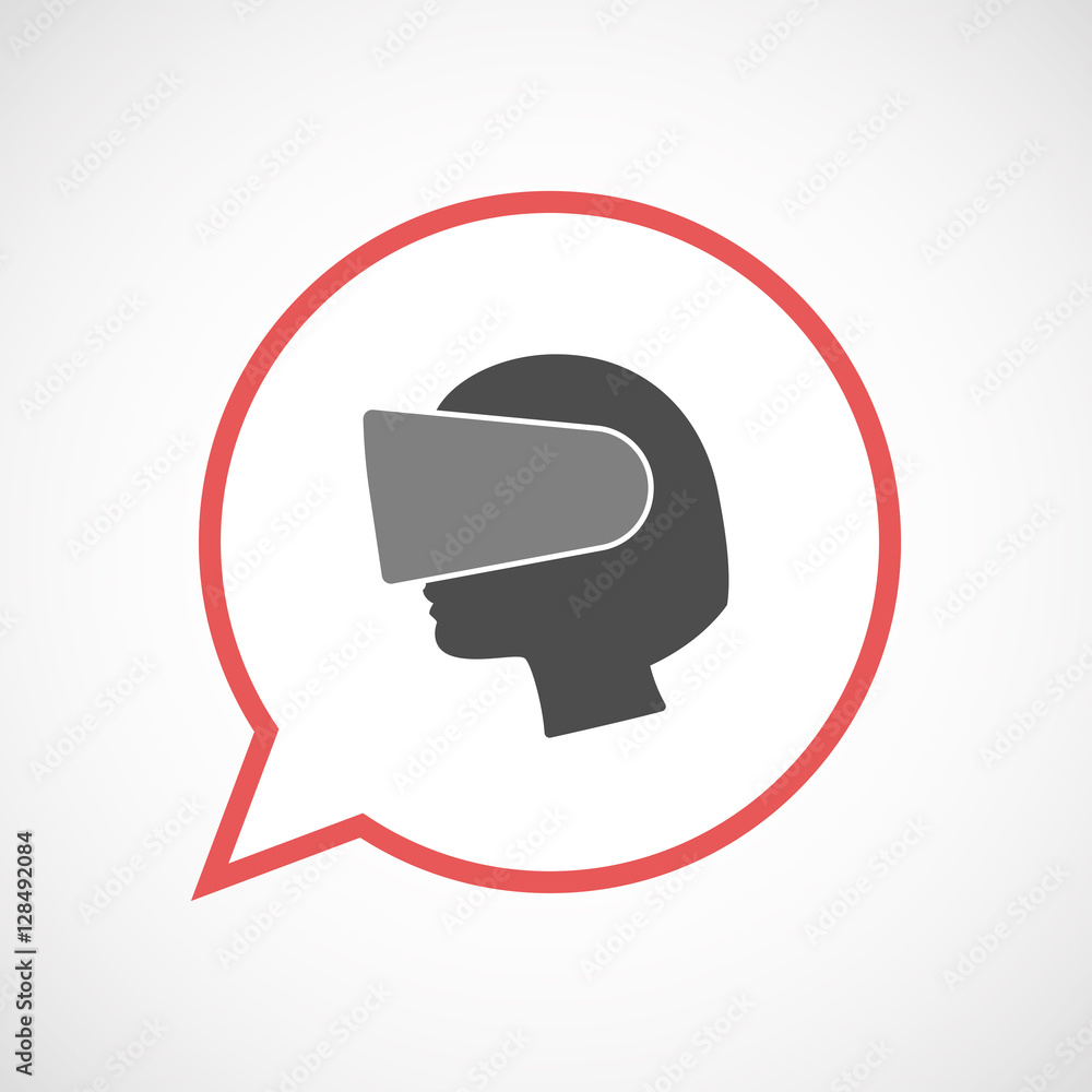 Isolated balloon with a female head wearing a virtual reality h Isolated balloon with a female head wearing a virtual reality h