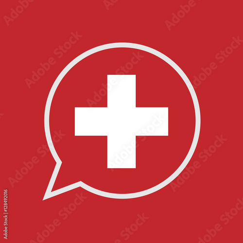 Isolated balloon with   the Swiss flag