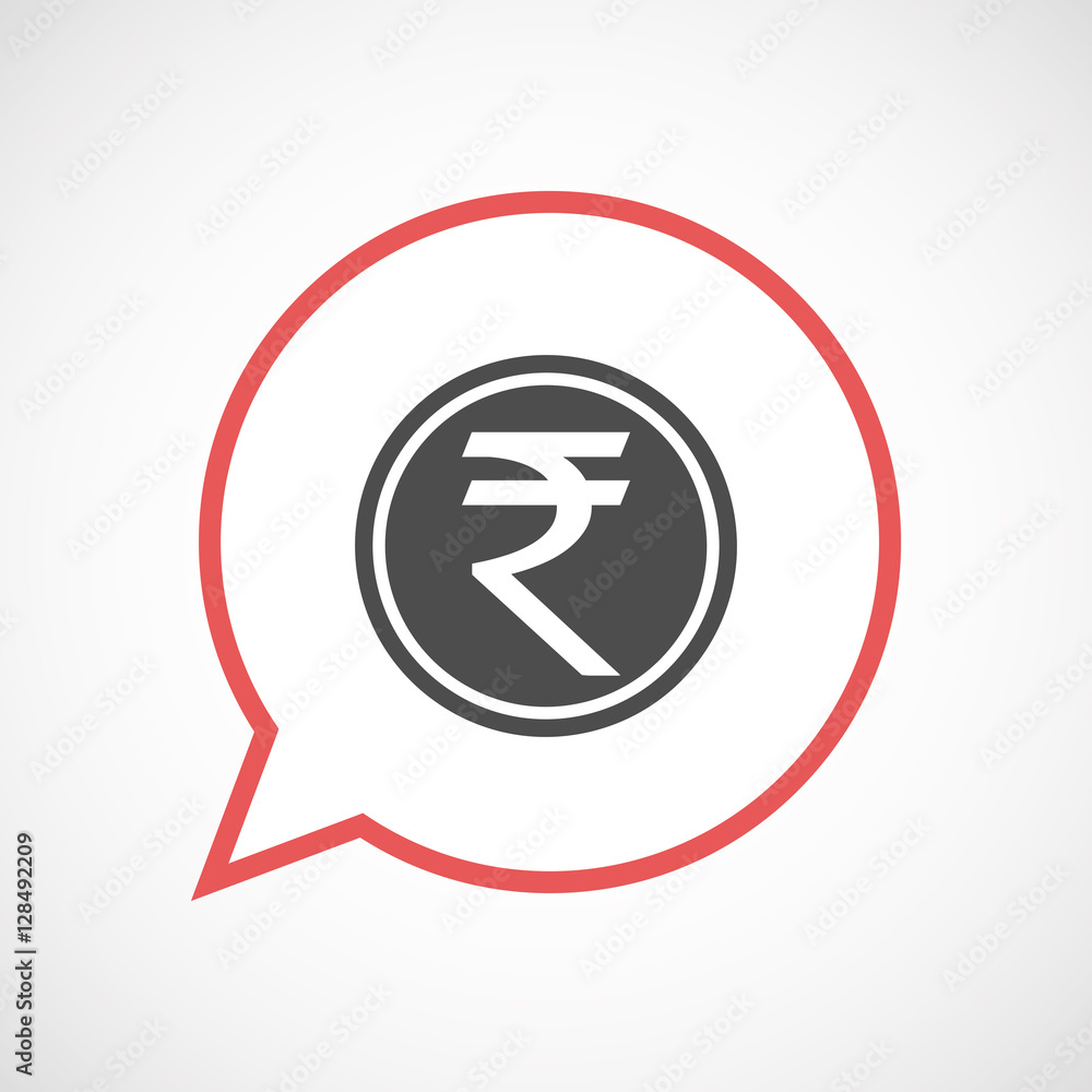 Isolated balloon with a rupee coin icon Isolated balloon with a rupee coin icon