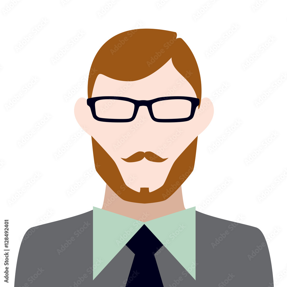 man with beard and glasses icon avatar