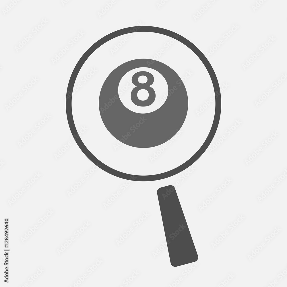 Isolated magnifier with a pool ball Isolated magnifier with a pool ball