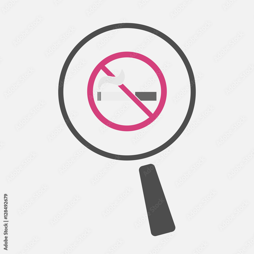 Isolated magnifier with a no smoking sign Isolated magnifier with a no smoking sign