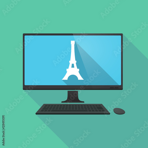 Long shadow pc with   the Eiffel tower