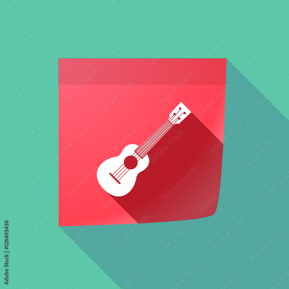 Long shadow note with an ukulele Long shadow note with an ukulele