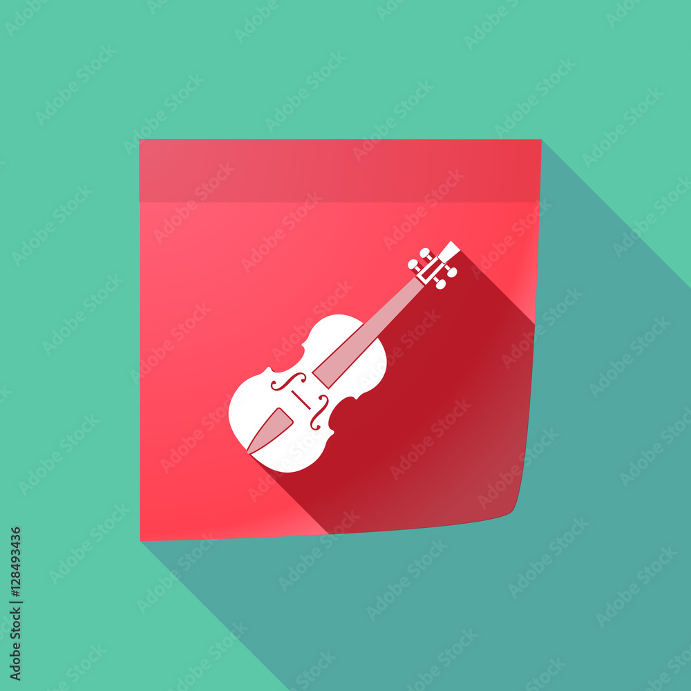 Long shadow note with a violin Long shadow note with a violin