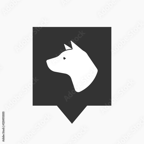 Isolated tooltip with  a dog head