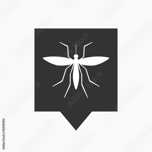 Isolated tooltip with  a mosquito