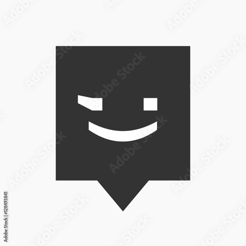 Isolated tooltip with  a wink text face emoticon