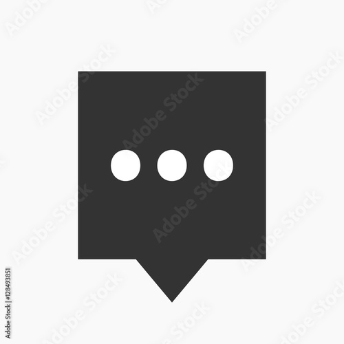 Isolated tooltip with  an ellipsis orthographic sign