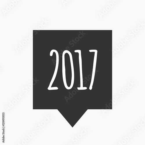 Isolated tooltip with  a 2017 year  number icon