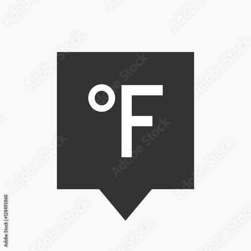 Isolated tooltip with  a farenheith degrees sign