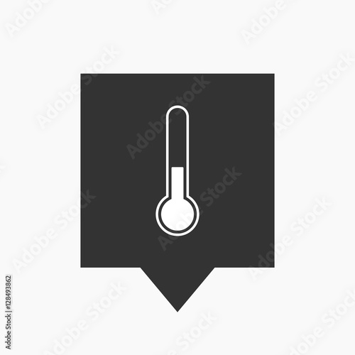Isolated tooltip with  a thermometer icon