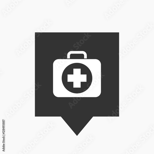 Isolated tooltip with  a first aid kit icon