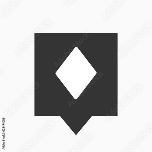 Isolated tooltip with  the  diamond  poker playing card sign
