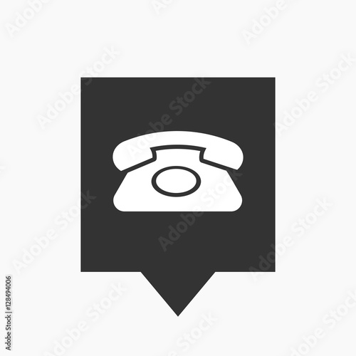Isolated tooltip with  a retro telephone sign