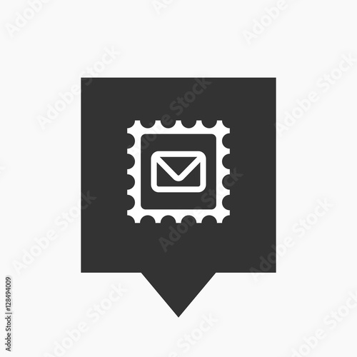 Isolated tooltip with  a mail stamp sign