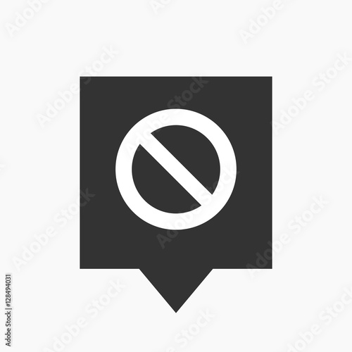 Isolated tooltip with  a forbidden sign