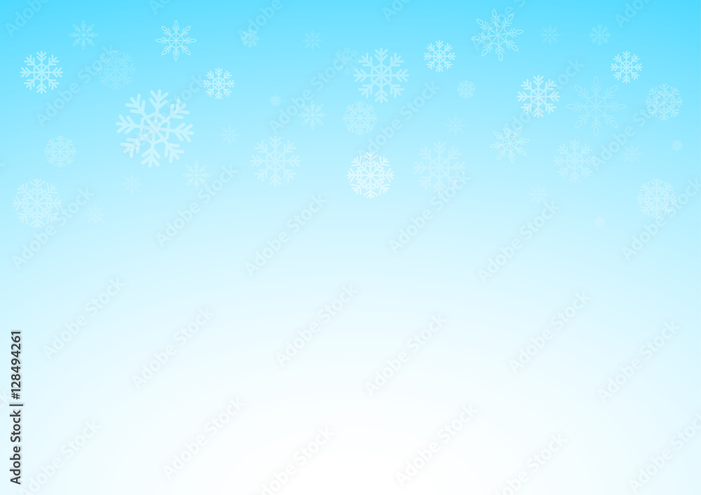 Winter xmas blue background with snowflakes, Christmas and snow concept, vector eps 10 illustrated