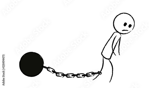 Person mit Fußfessel - Last