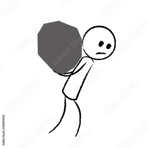 Person mit Felsbrocken - Belastung