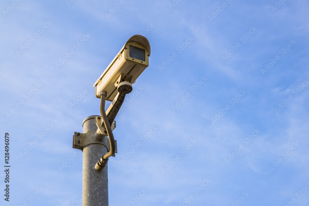 White Closed-circuit television (CCTV, Security Camera) 24 hours watching for security White Closed-circuit television (CCTV, Security Camera) 24 hours watching for security