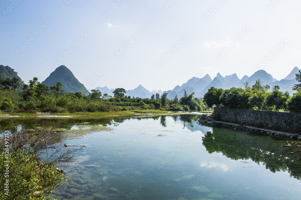 The mountains and river scenery