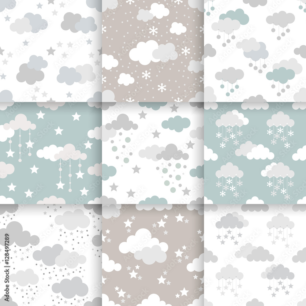 Set of Scandinavian trend seamless winter pattern. Minimalistic xmas vector seamless pattern perfect for wallpaper, textil cotton print, bed linen, holiday package or wrapping paper. Set of Scandinavian trend seamless winter pattern. Minimalistic xmas vector seamless pattern perfect for wallpaper, textil cotton print, bed linen, holiday package or wrapping paper.