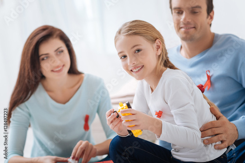 Tableau sur toile Young sweet girl smiling