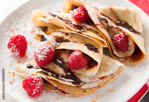 Pancakes with berries and m...