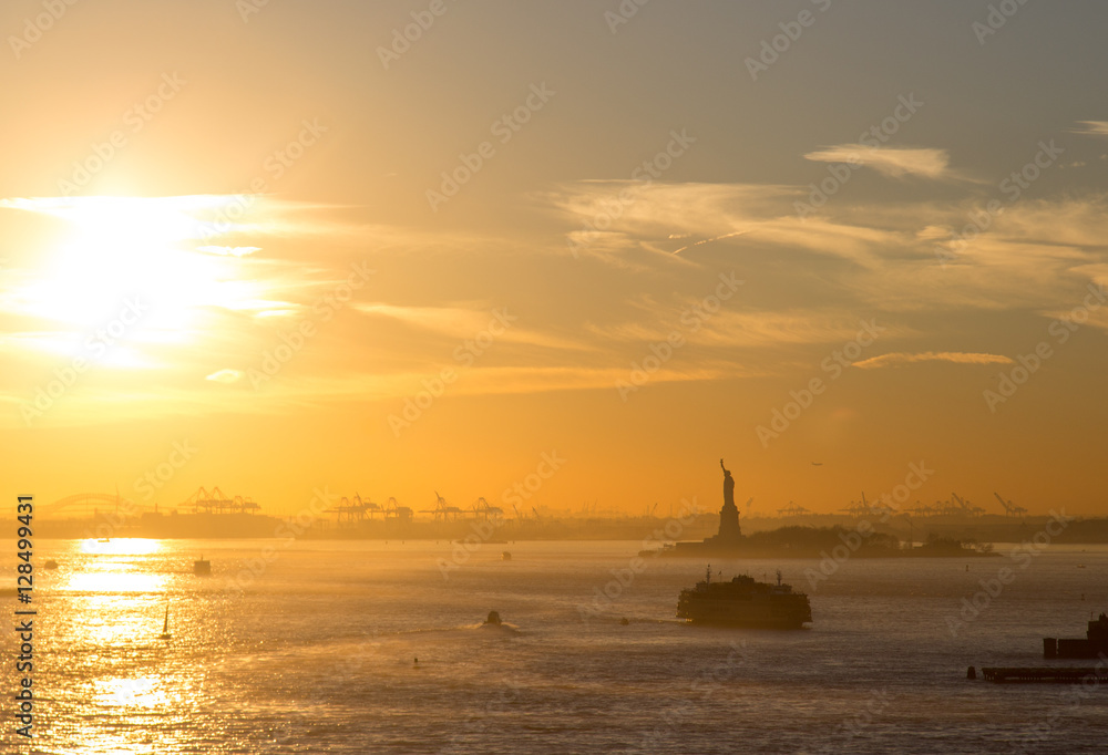 Statue of Liberty during sunset