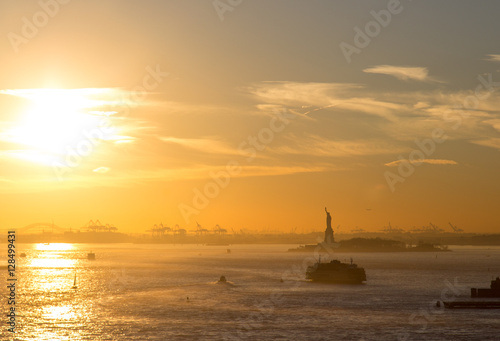 Statue of Liberty during sunset
