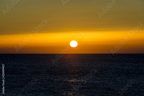 Beautiful sunset over the ocean. Sunrise in the sea