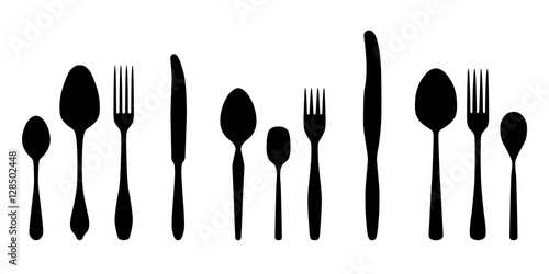 Isolated cutlery set