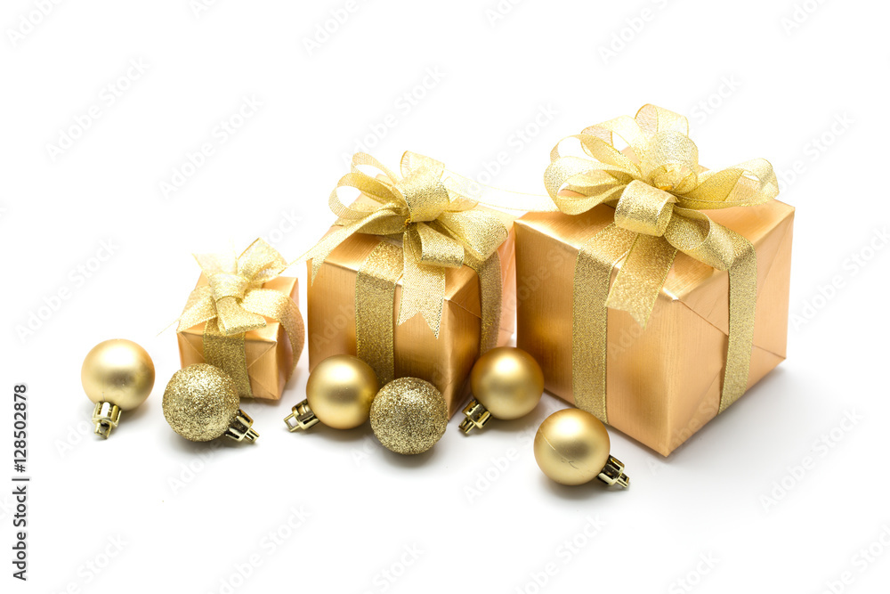 Gold gift box for New year festival Gold gift box for New year festival