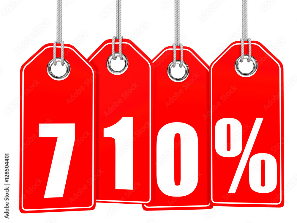 Discount 710 percent off. 3D illustration. Discount 710 percent off. 3D illustration.