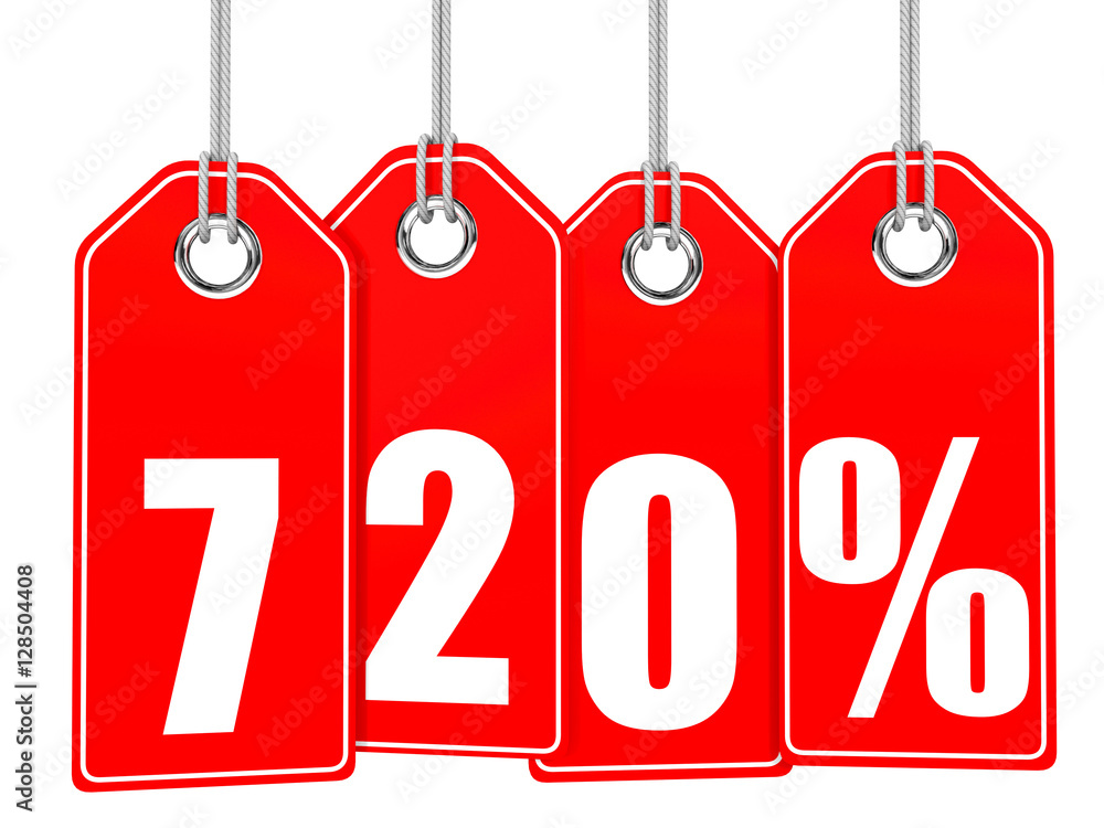 Discount 720 percent off. 3D illustration. Discount 720 percent off. 3D illustration.