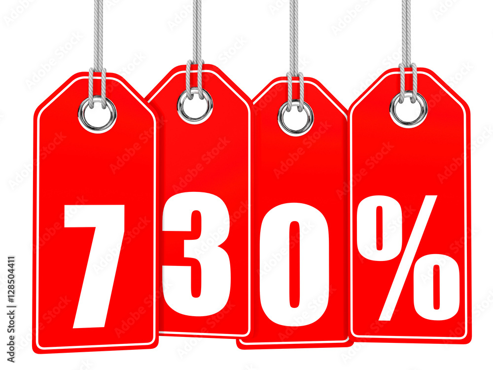 Discount 730 percent off. 3D illustration. Discount 730 percent off. 3D illustration.