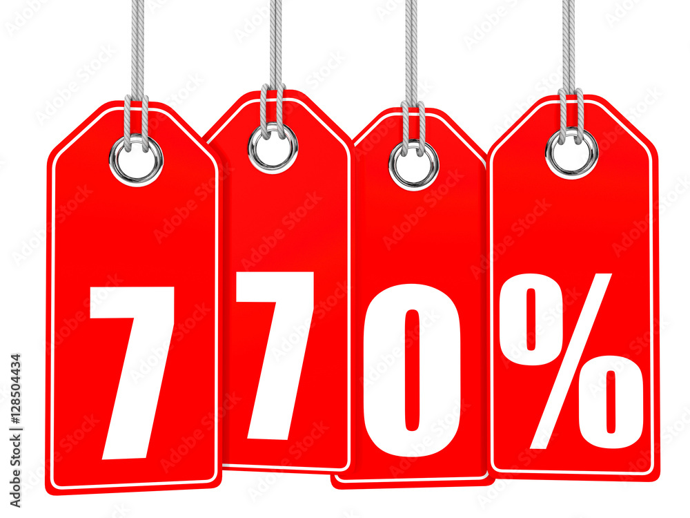 Discount 770 percent off. 3D illustration. Discount 770 percent off. 3D illustration.