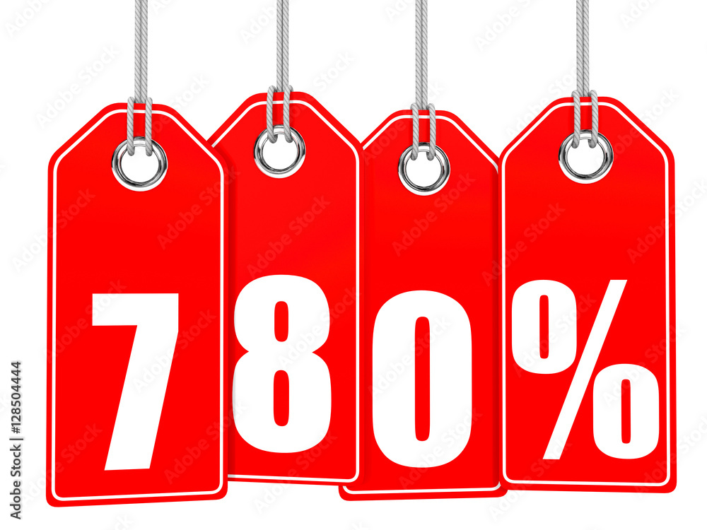 Discount 780 percent off. 3D illustration. Discount 780 percent off. 3D illustration.