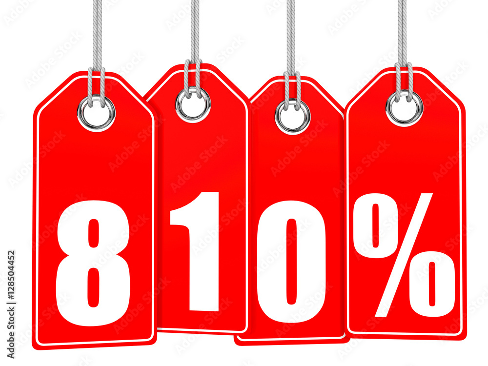 Discount 810 percent off. 3D illustration. Discount 810 percent off. 3D illustration.