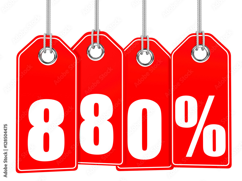 Discount 880 percent off. 3D illustration. Discount 880 percent off. 3D illustration.