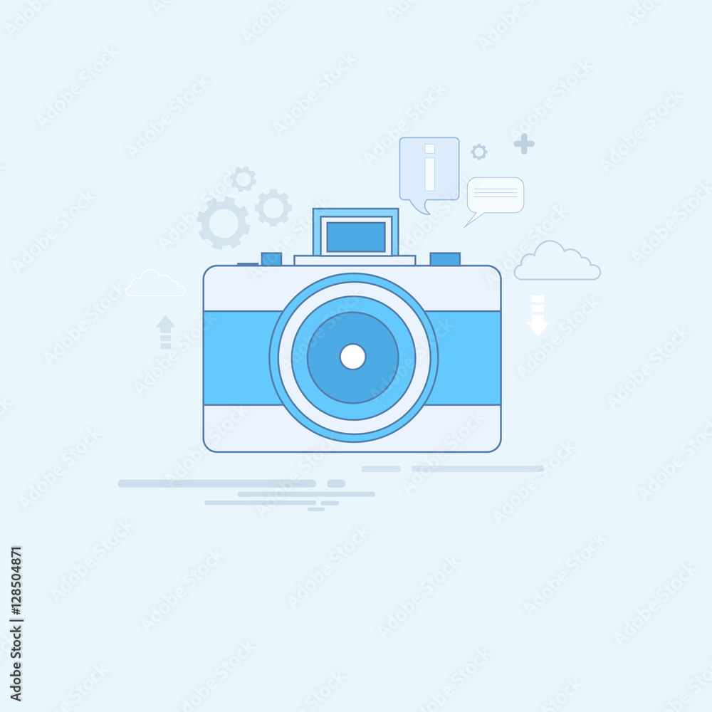 Photo Camera Icon Thin Line Vector Illustration Photo Camera Icon Thin Line Vector Illustration