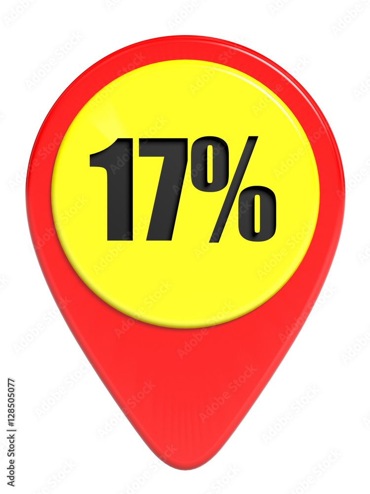 Discount 17 percent off. 3D illustration on white background. Discount 17 percent off. 3D illustration on white background.