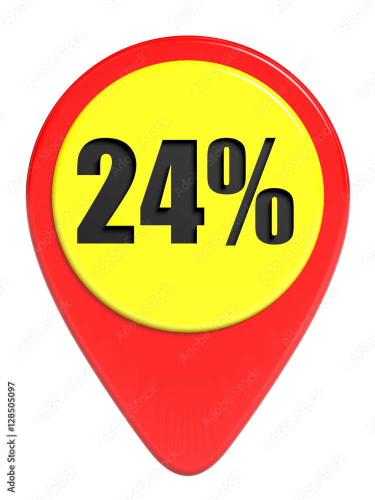 Discount 24 percent off. 3D illustration on white background. Discount 24 percent off. 3D illustration on white background.