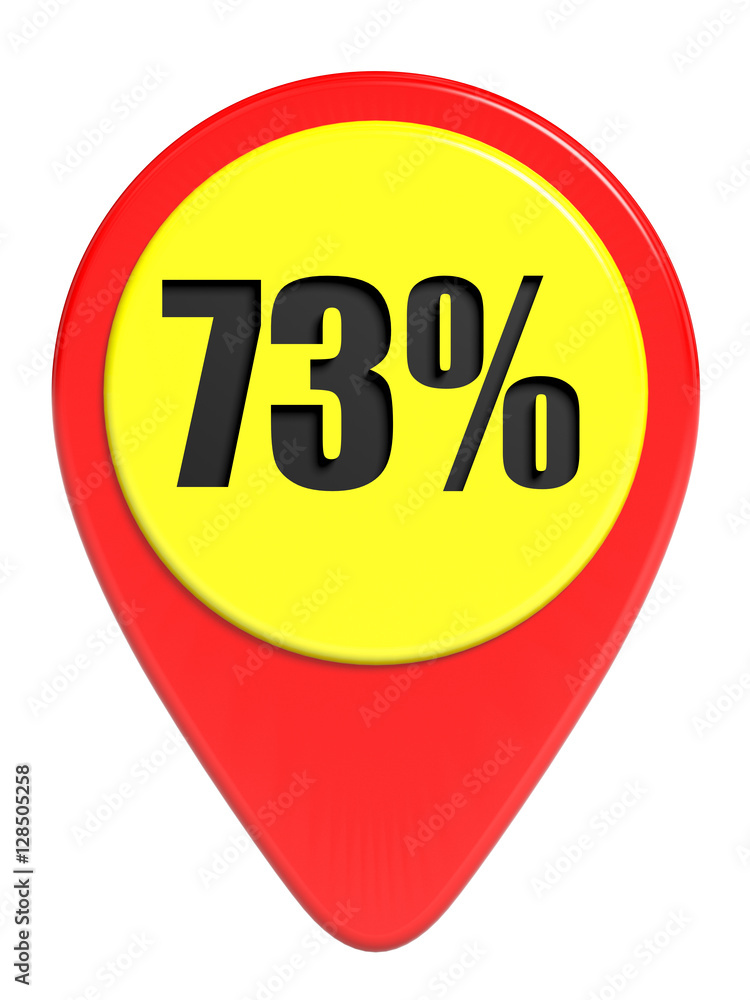 Discount 73 percent off. 3D illustration on white background. Discount 73 percent off. 3D illustration on white background.