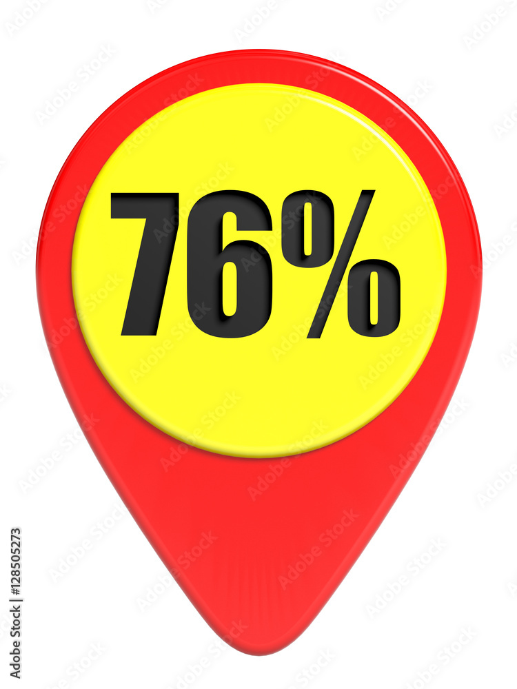 Discount 76 percent off. 3D illustration on white background. Discount 76 percent off. 3D illustration on white background.